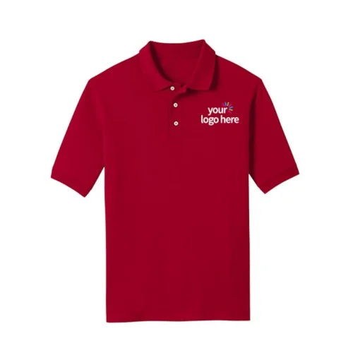 Short Sleeve Cotton Polo T-Shirt Red